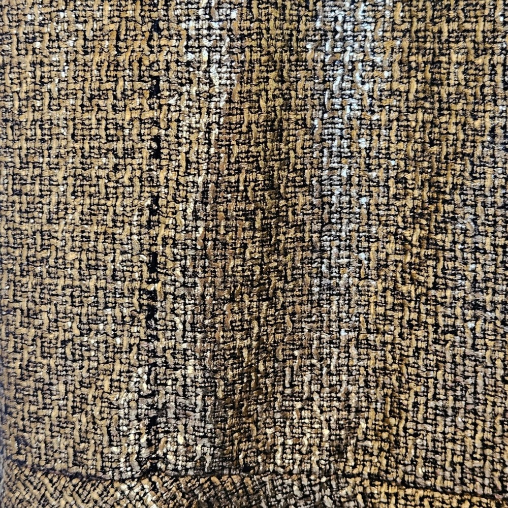 Mestiza New York Jody Metallic Gold Tweed Square Neck Flutter Hem Midi Dress 2‎ - Picture 7 of 16